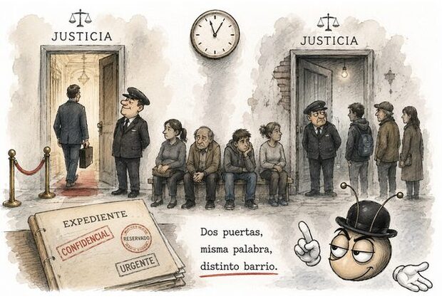Justicia con dos puertas y el mismo portero