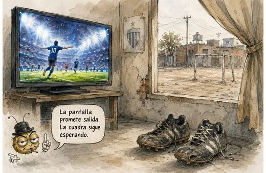 El fútbol en pantalla grande, la calle en pausa