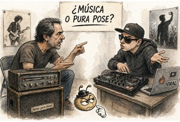 Rock y reguetón: cuando la música se vuelve partido y la pose gana terreno
