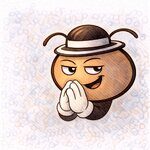 Personaje con guiño sutil y sonrisa de acuerdo cómplice.