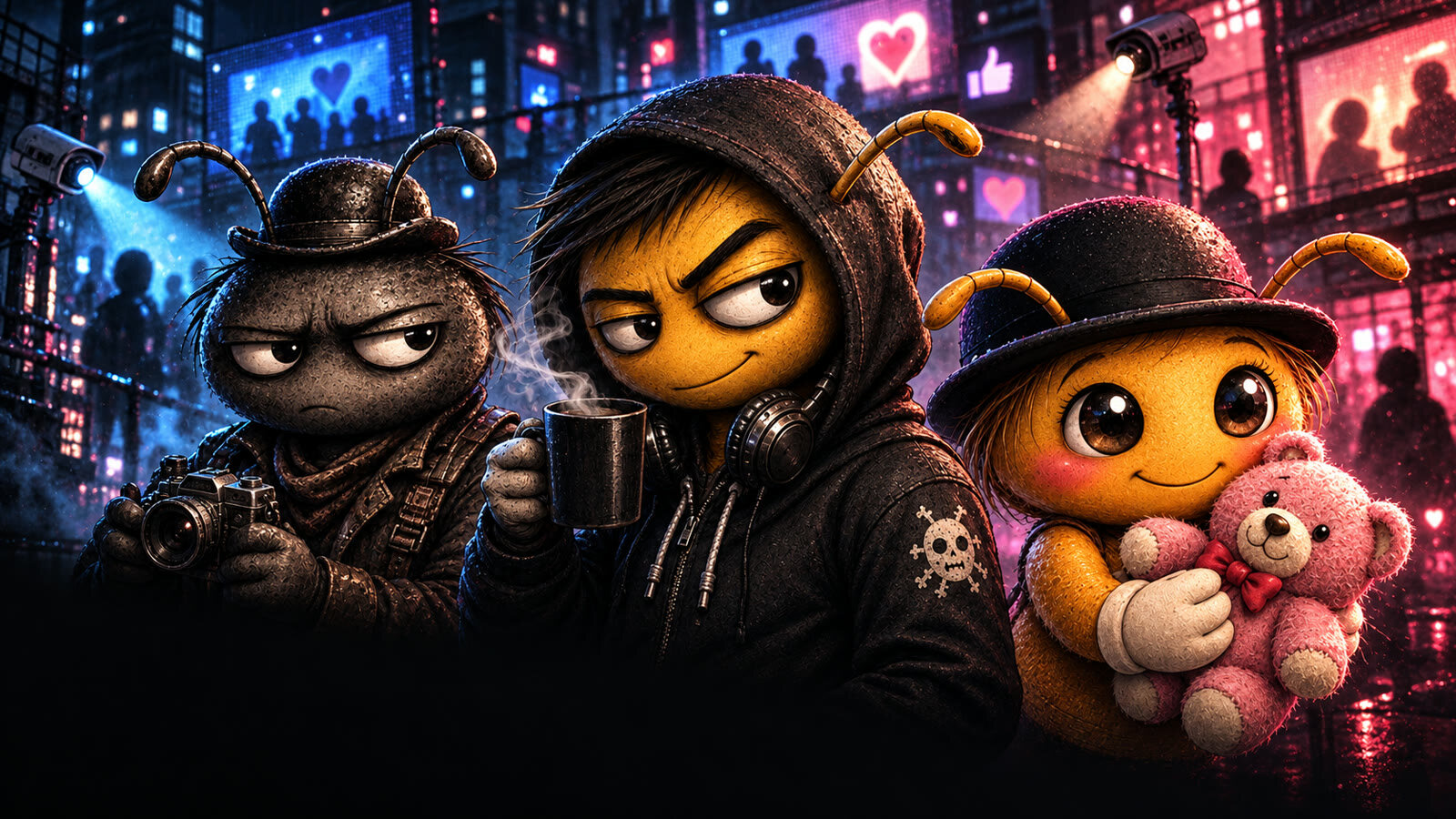 Tiz Now, Swifty Zero y Lunita Soft en banner comic digital