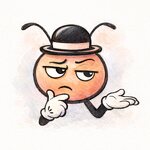 Piojo con mirada lateral y gesto tenso, insinuando desconfianza.